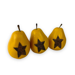 Decorative Pears With Stars Western Cowboy Ranch Theme Vintage Set Of 3